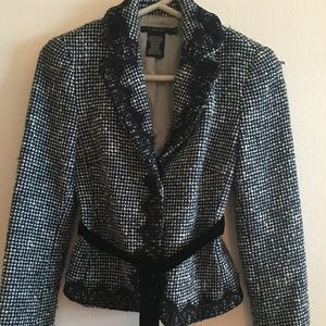 Black/blue tweed blazer